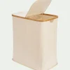 Panier à linge en polycoton et bambou H60xL54cm - blanc