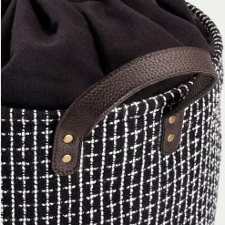 Panier à linge en tissu - noir H50xD38cm