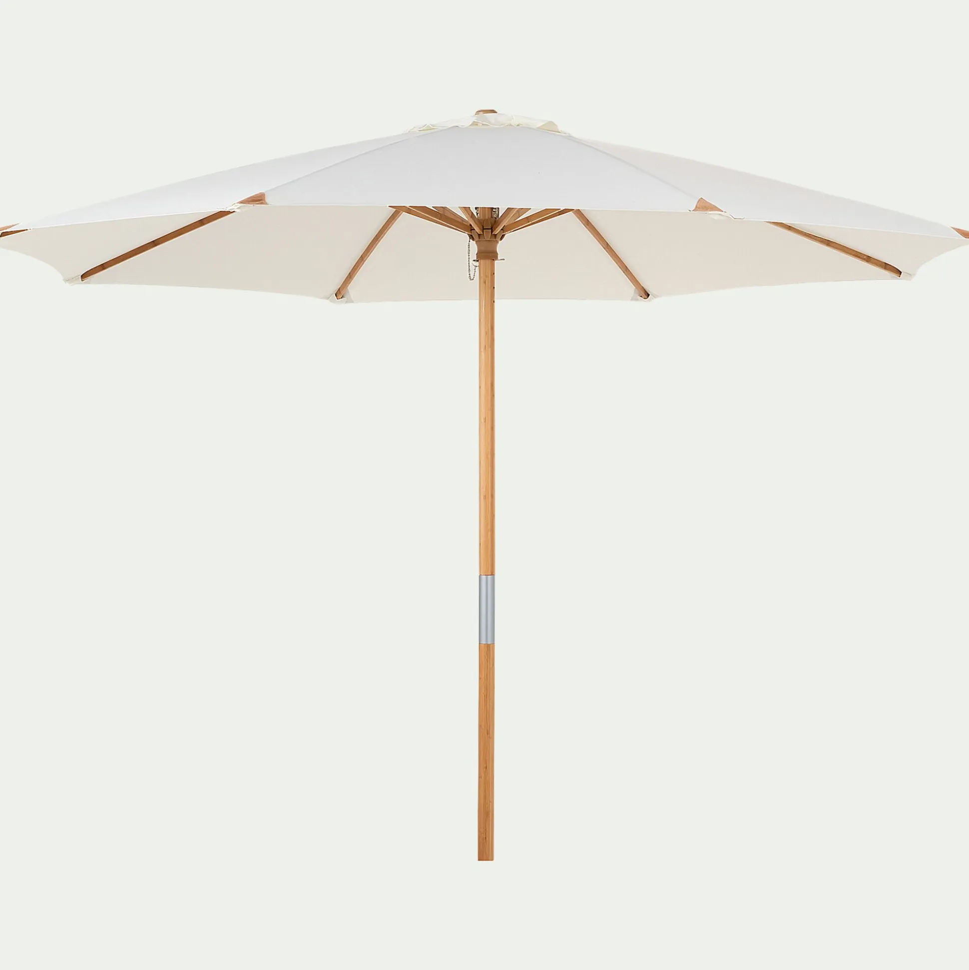 Parasol droit en bambou D270cm - blanc écru