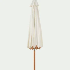 Parasol droit en bambou D270cm - blanc écru