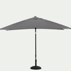 Parasol droit en tissu et métal 200x300cm - gris