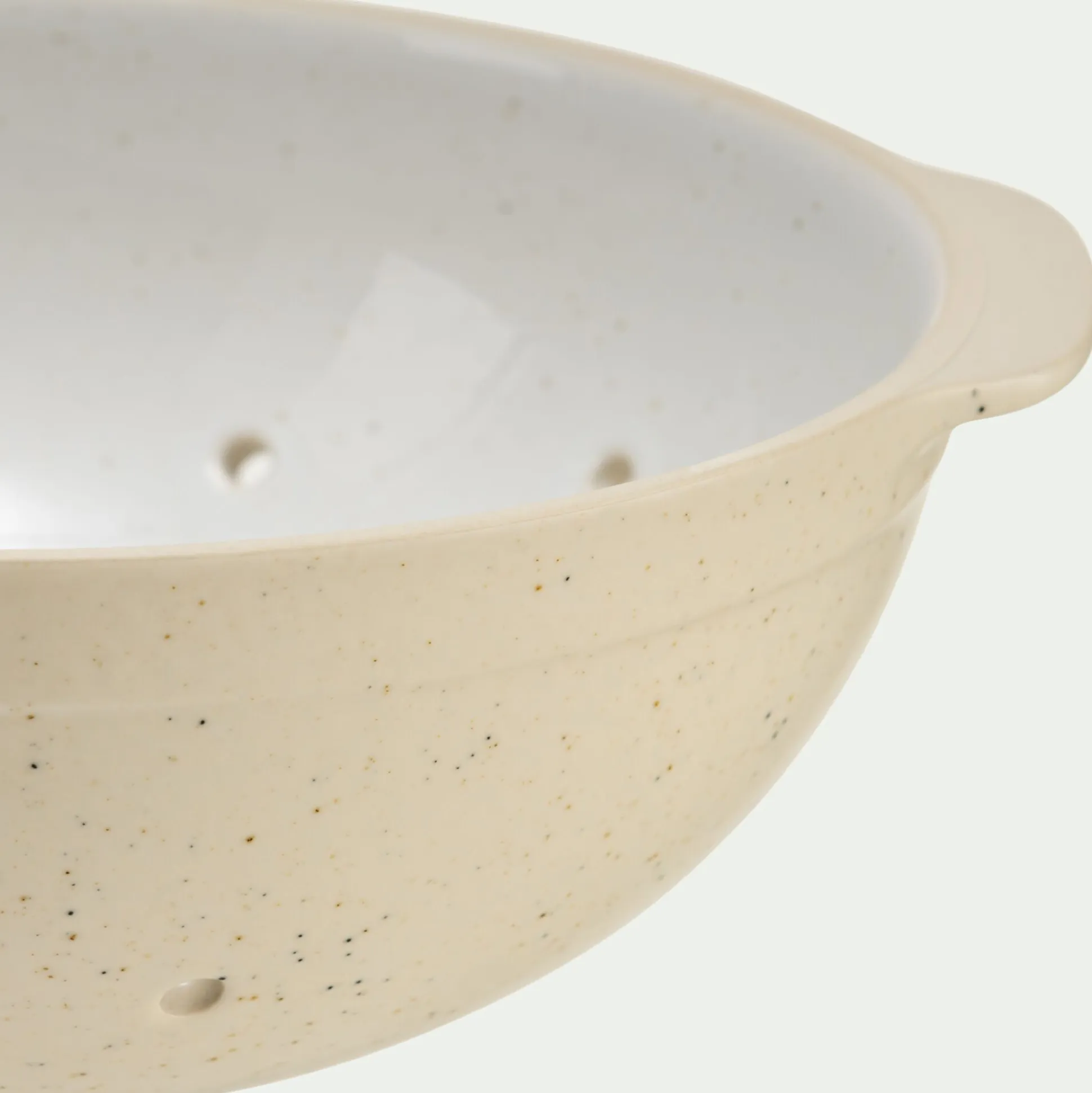 Passoire en grès D25cm - blanc