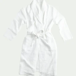Peignoir en gaze de coton L/XL - blanc optique