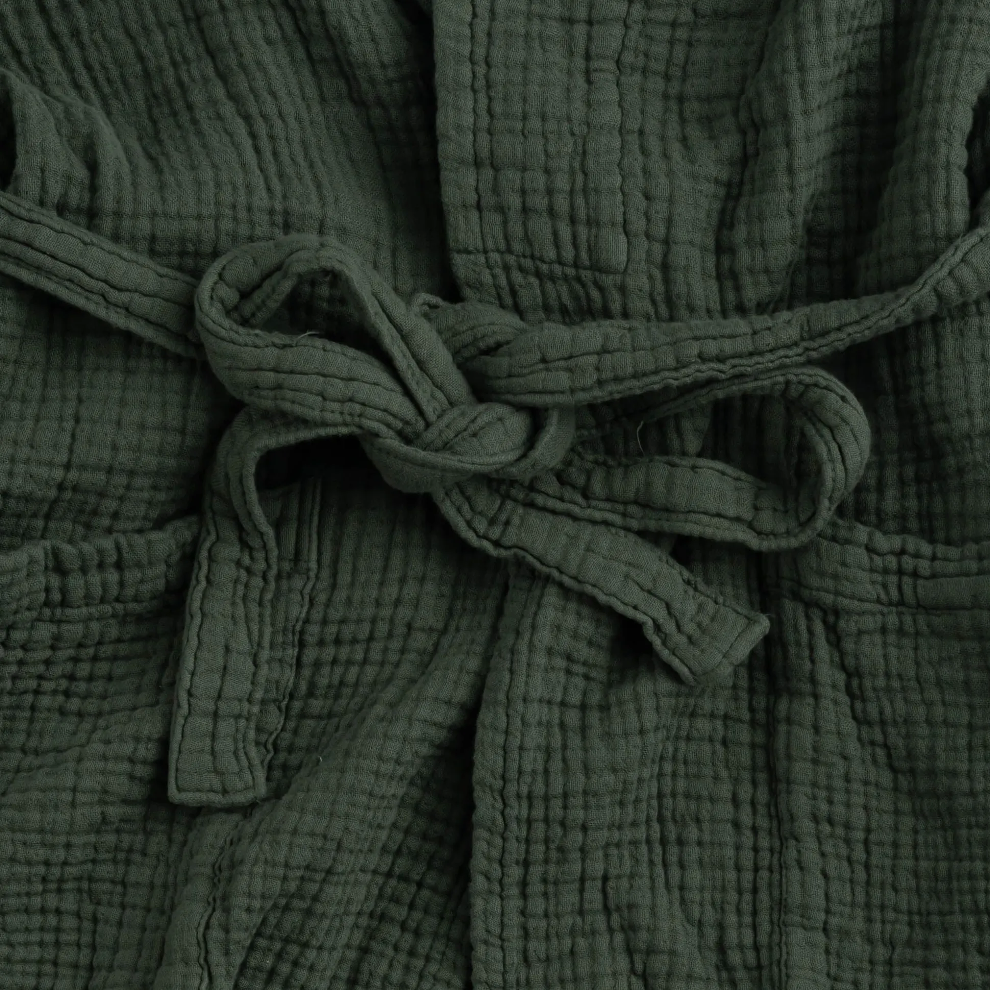 Peignoir en gaze de coton L/XL - vert cèdre