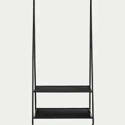 Penderie ouverte à 2 étagères en acier et en bois H171xL95cm - noir