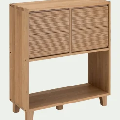 Petit buffet en bois de chêne avec tiroirs striés - bois clair
