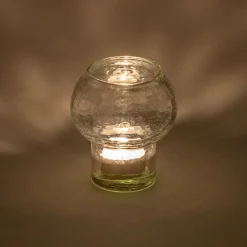Photophore champignon en verre H10cm - transparent