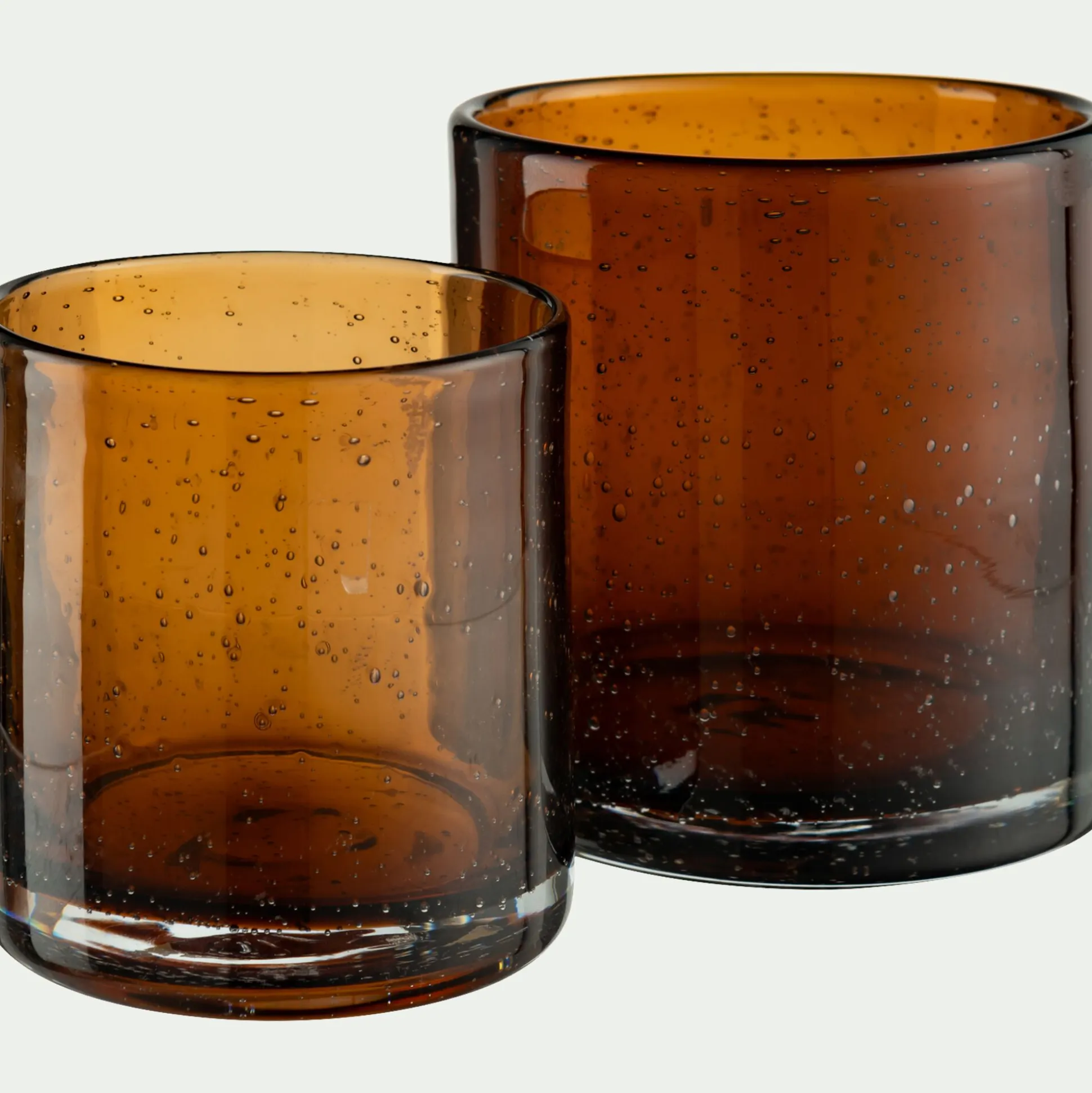 Photophore en verre bullé D10cm - brun rustrel