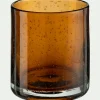 Photophore en verre bullé D8,3cm - brun rustrel