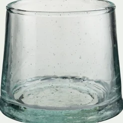 Photophore en verre bullé D6cm - transparent