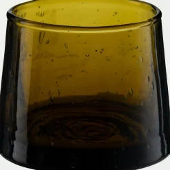 Photophore en verre bullé D6cm - vert mousse