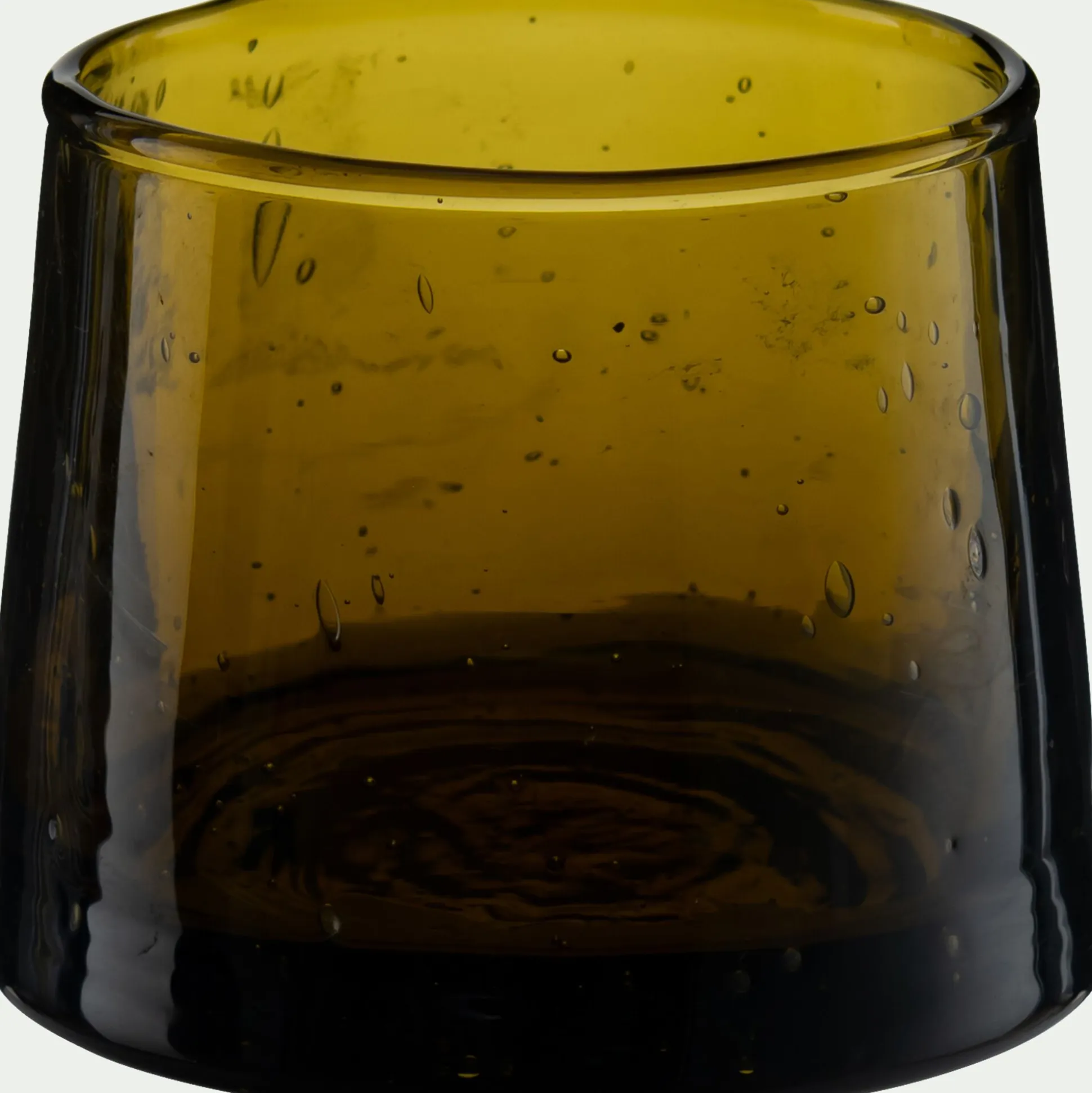 Photophore en verre bullé D6cm - vert mousse