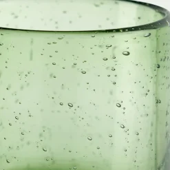 Photophore en verre bullé D8,3cm - vert