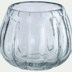 Photophore en verre D9cm - gris