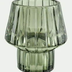 Photophore en verre H10cm - gris