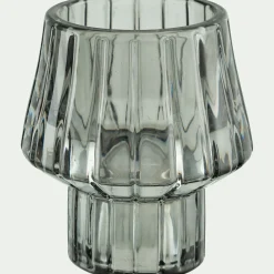 Photophore en verre H10cm - gris