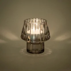 Photophore en verre H10cm - gris
