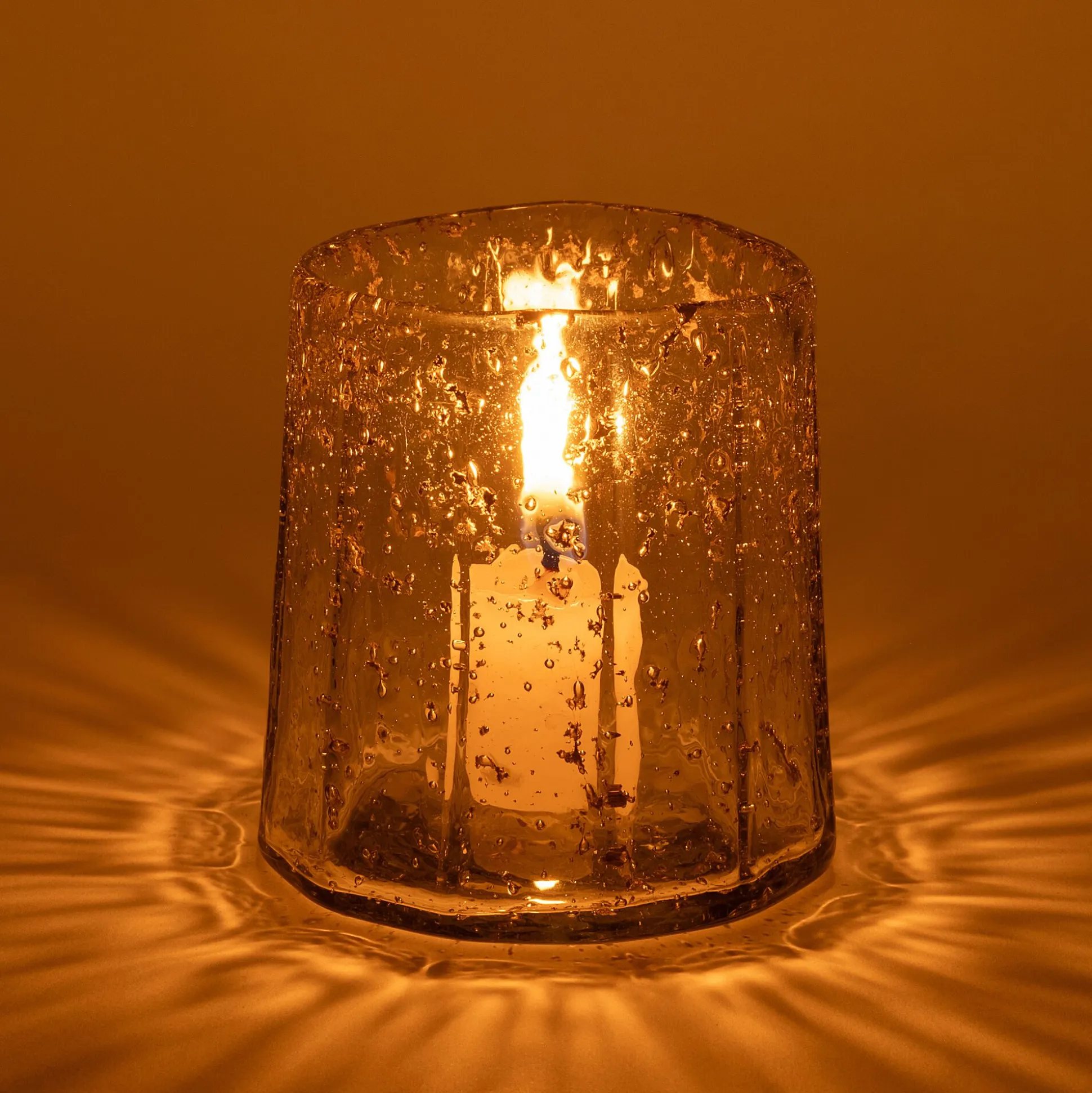 Photophore en verre H7cm - transparent