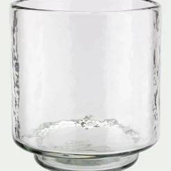 Photophore en verre trouble D13xH14cm - transparent