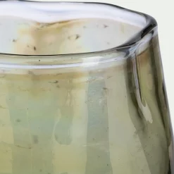 Photophore en verre - vert (modèle aléatoire)