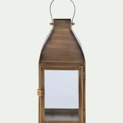 Photophore lanterne en métal H33,6cm - doré