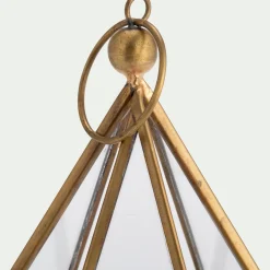 Photophore lanterne en métal H19cm - doré