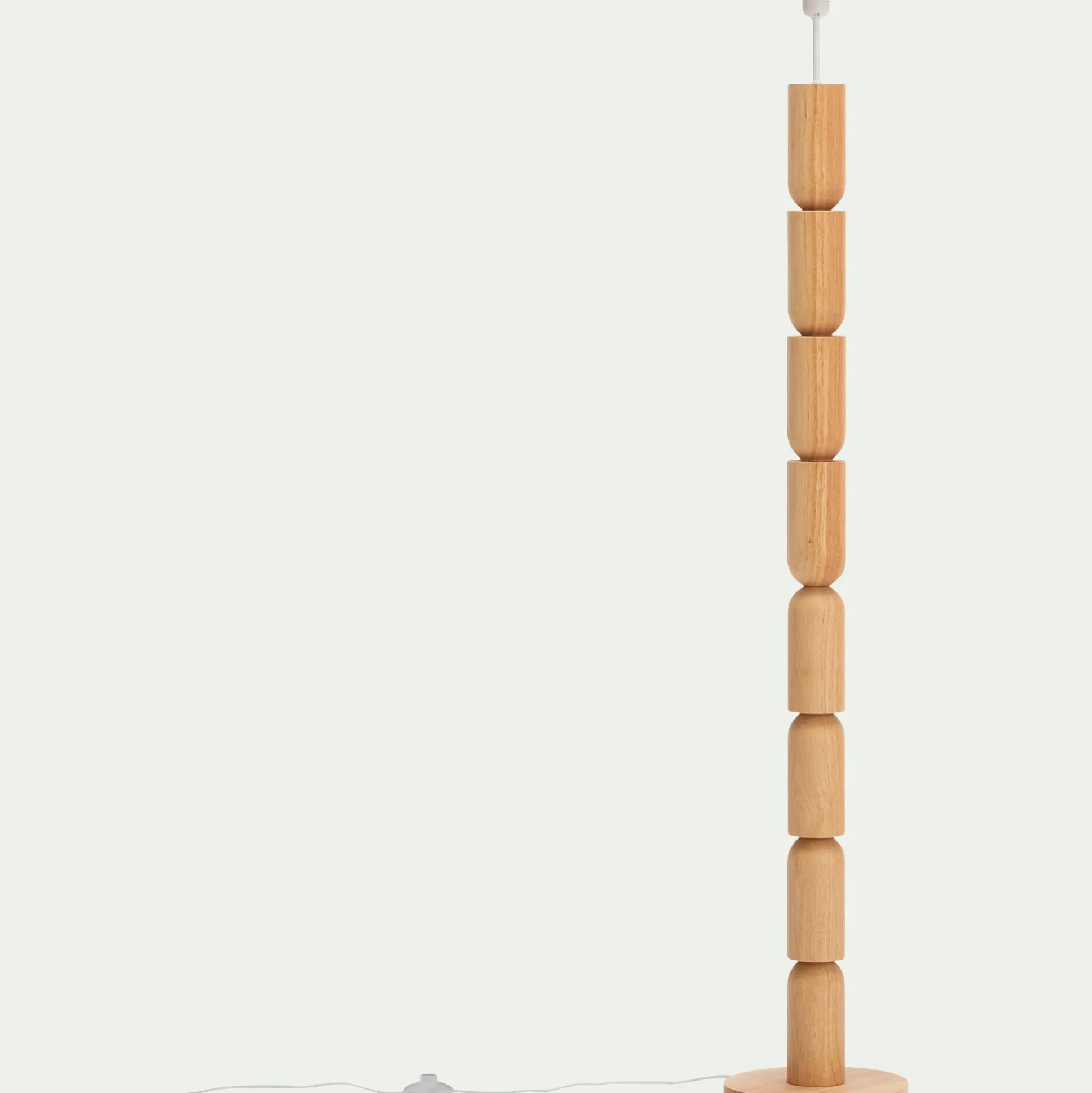 Pied de lampadaire en bois d'hévéa H152 cm - bois clair