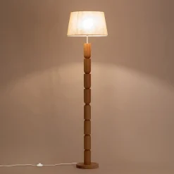 Pied de lampadaire en bois d'hévéa H152 cm - bois clair