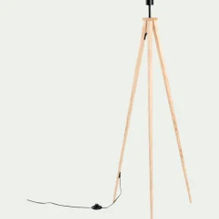 Pied de lampadaire en métal effet bois - naturel H134,50cm