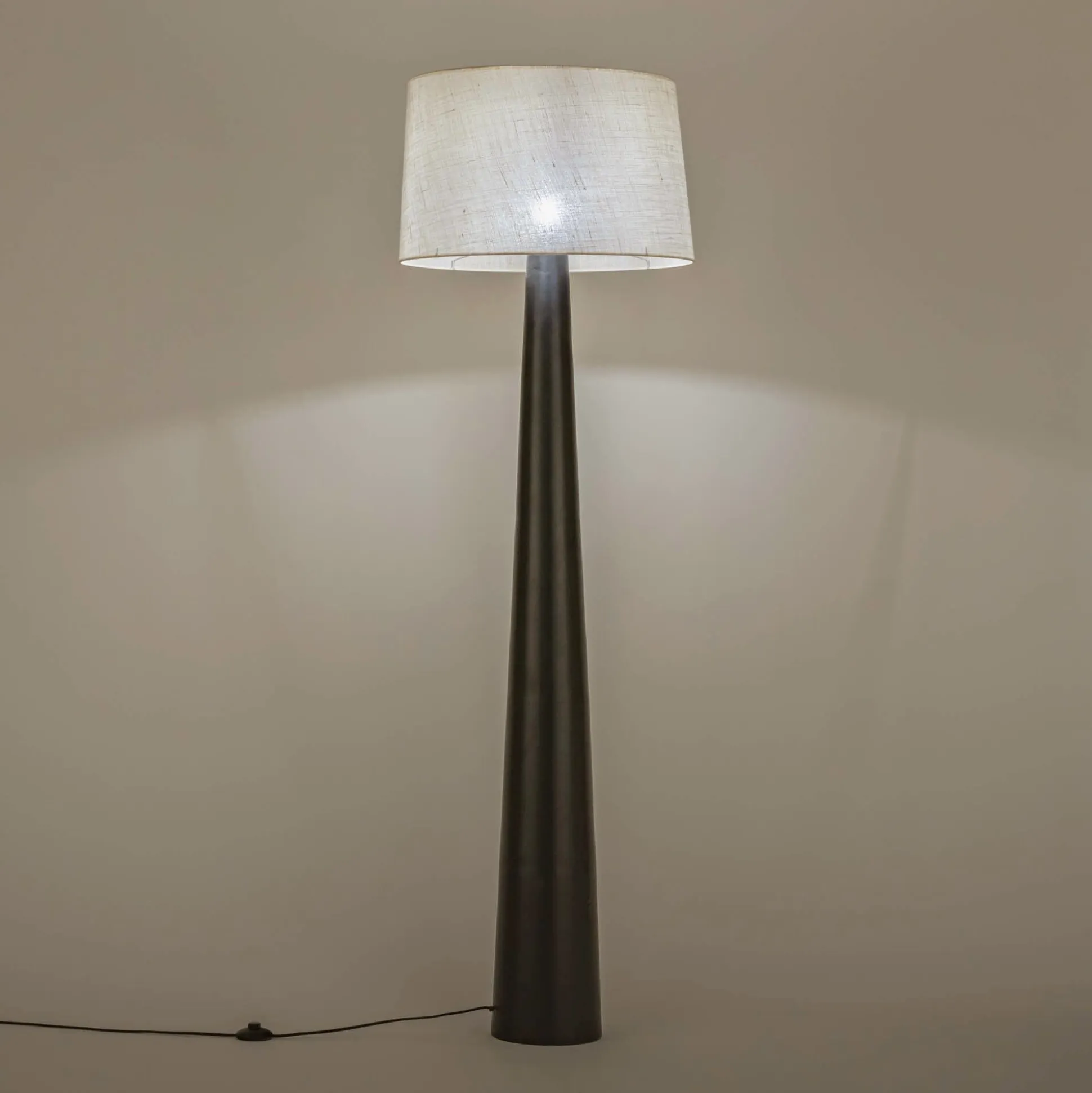 Pied de lampadaire électrifié en aluminium H162cm - noir