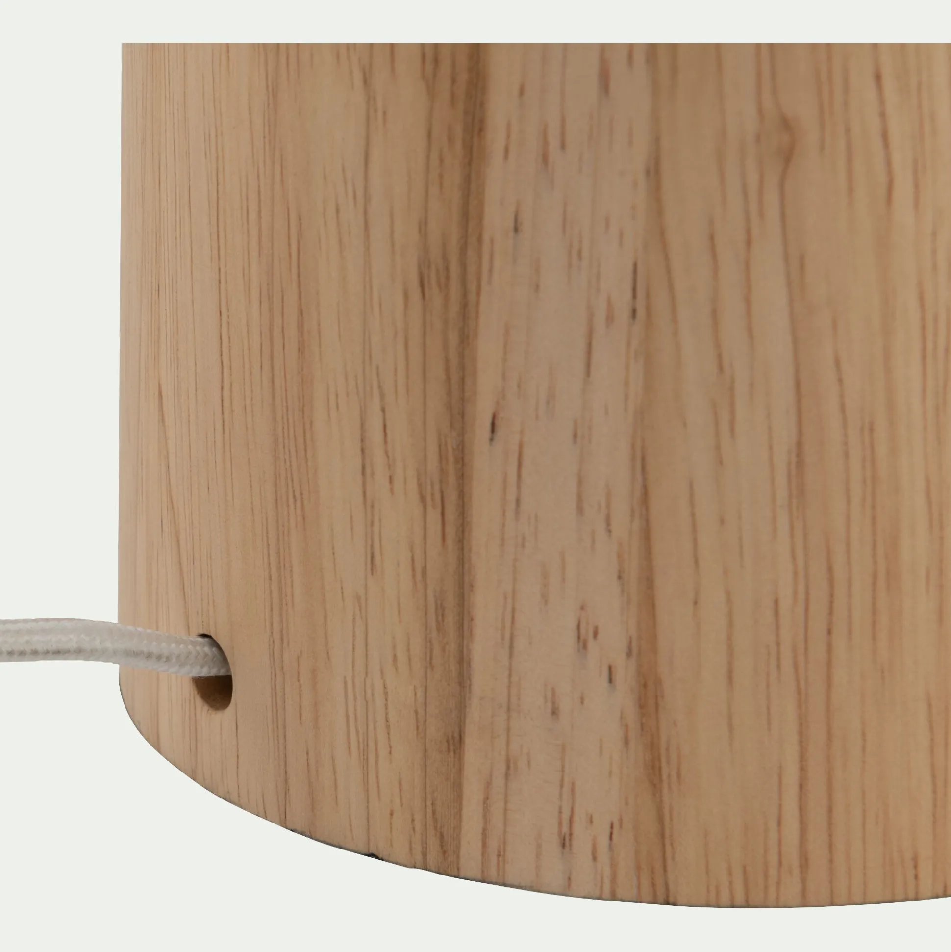Pied de lampe électrifiée en bois d'hévéa D14cm - naturel