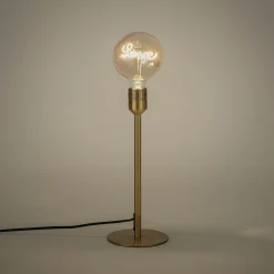 Pied de lampe électrifié en acier - doré H37,2cm