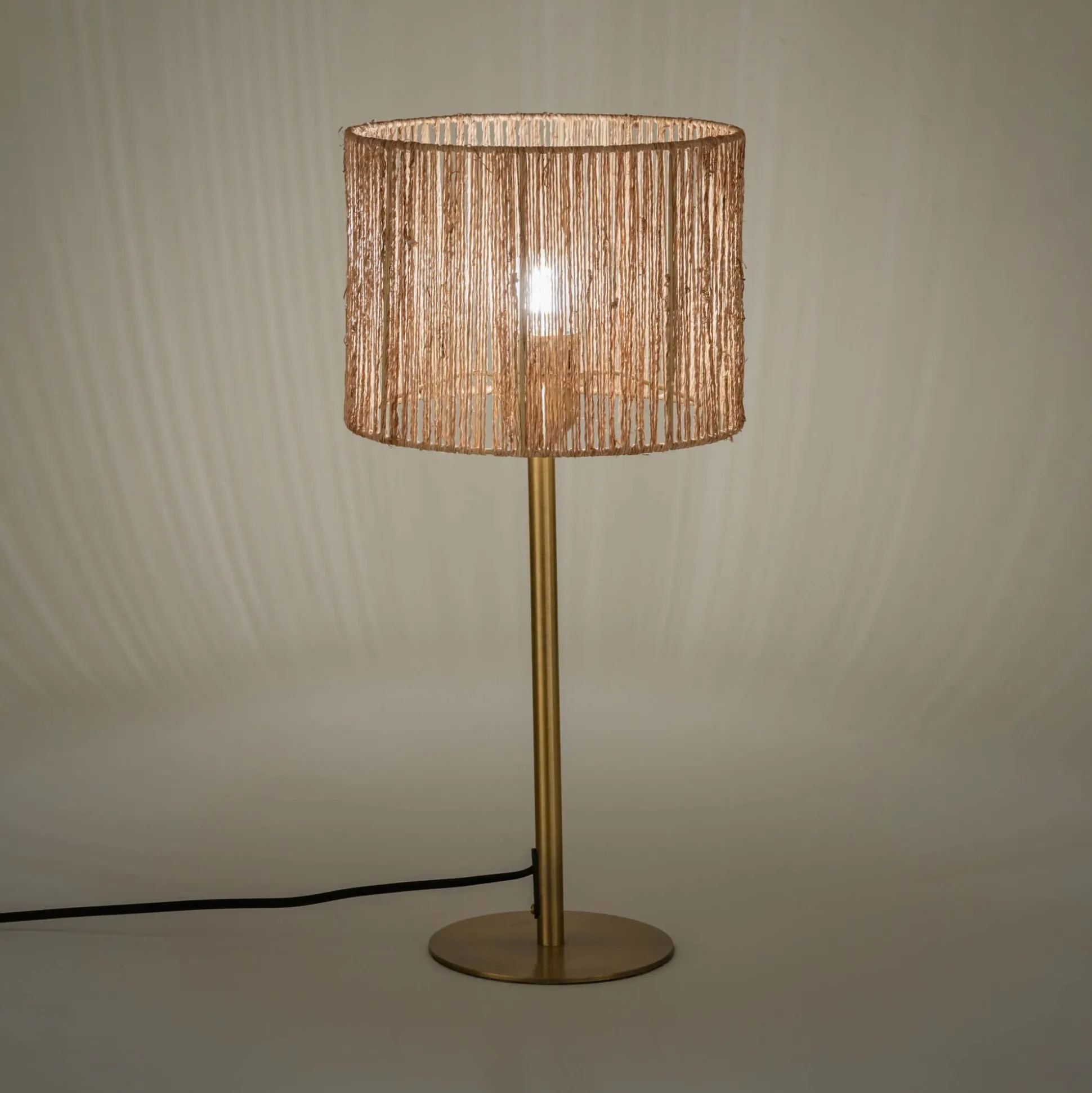Pied de lampe électrifié en acier - doré H37,2cm