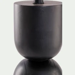 Pied de lampe électrifié en bois de manguier H55cm - noir