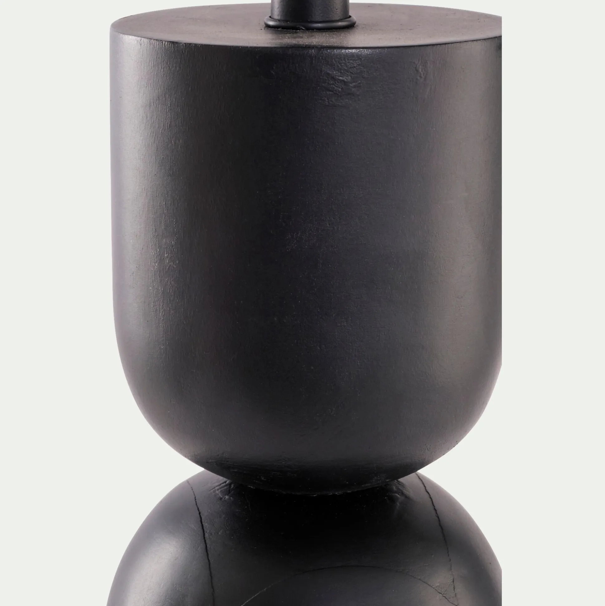 Pied de lampe électrifié en bois de manguier H55cm - noir