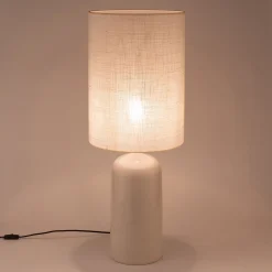 Pied de lampe électrifié en céramique D21cm - blanc