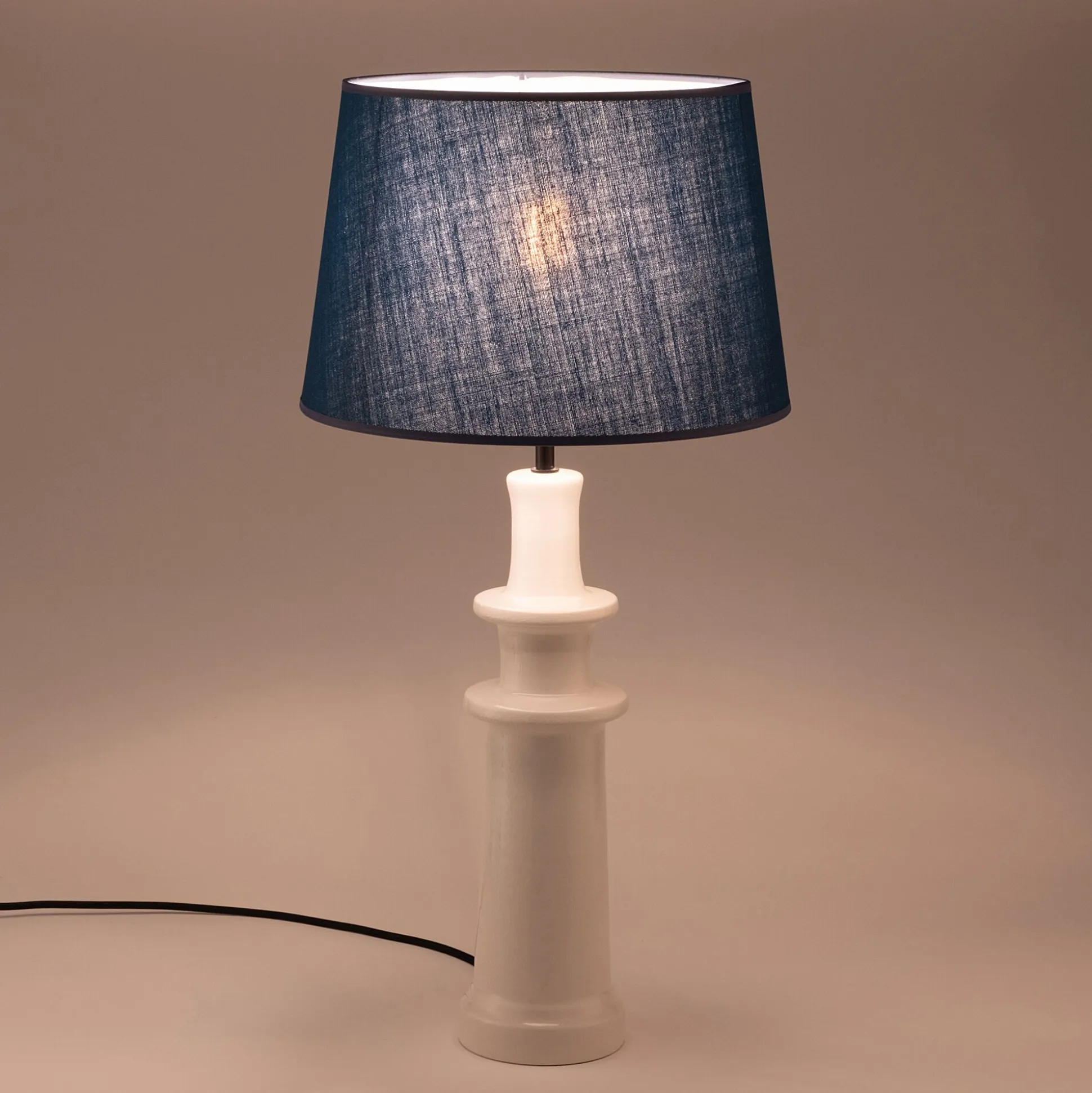 Pied de lampe électrifié en céramique D12cm - blanc