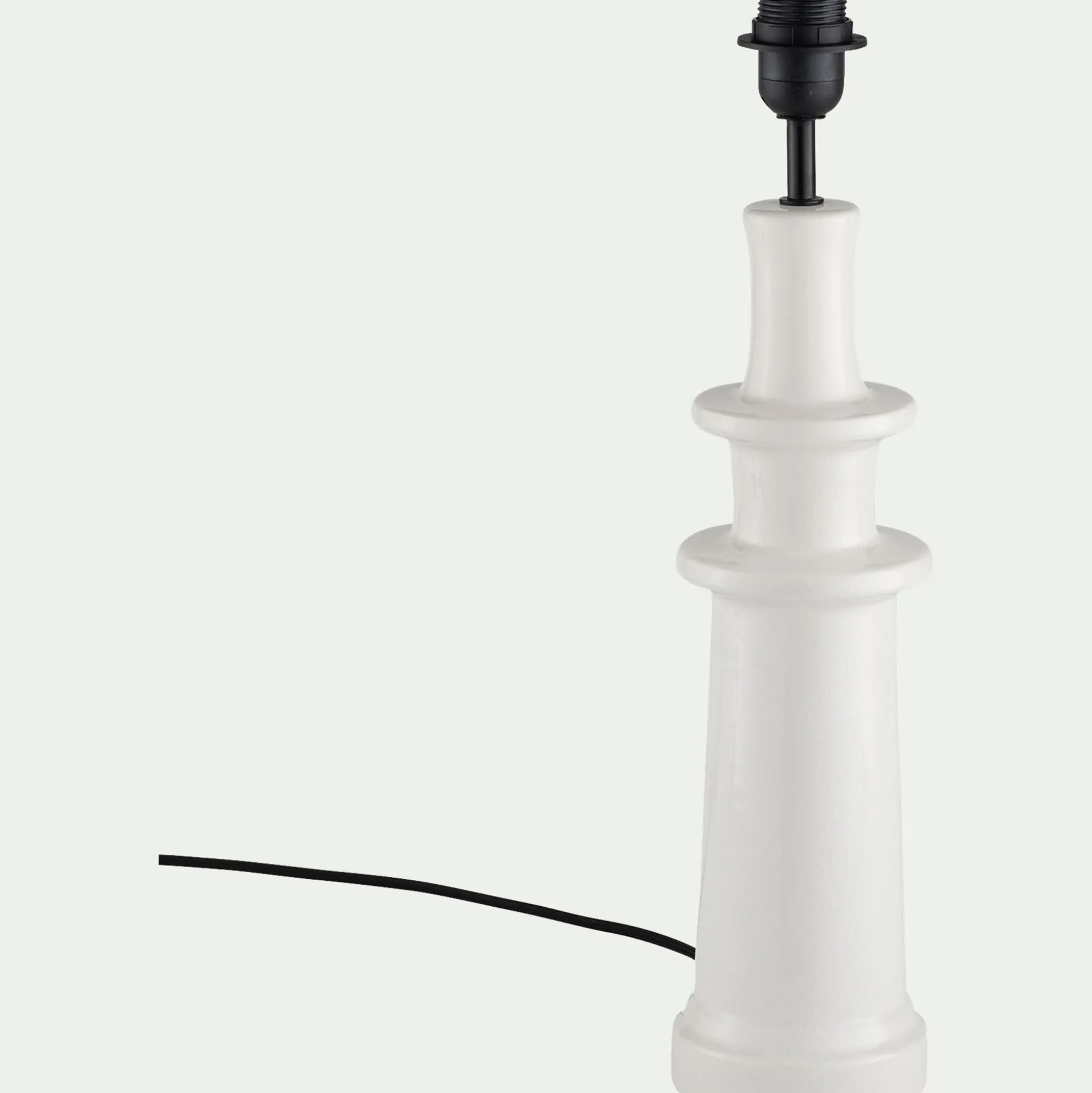 Pied de lampe électrifié en céramique D12cm - blanc