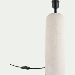 Pied de lampe électrifié en fibre de verre D13cm - blanc