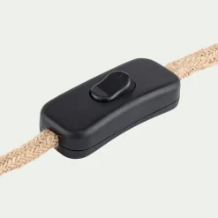 Pied de lampe électrifié en grès D13cm - blanc