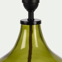 Pied de lampe électrifié en verre H40cm - vert