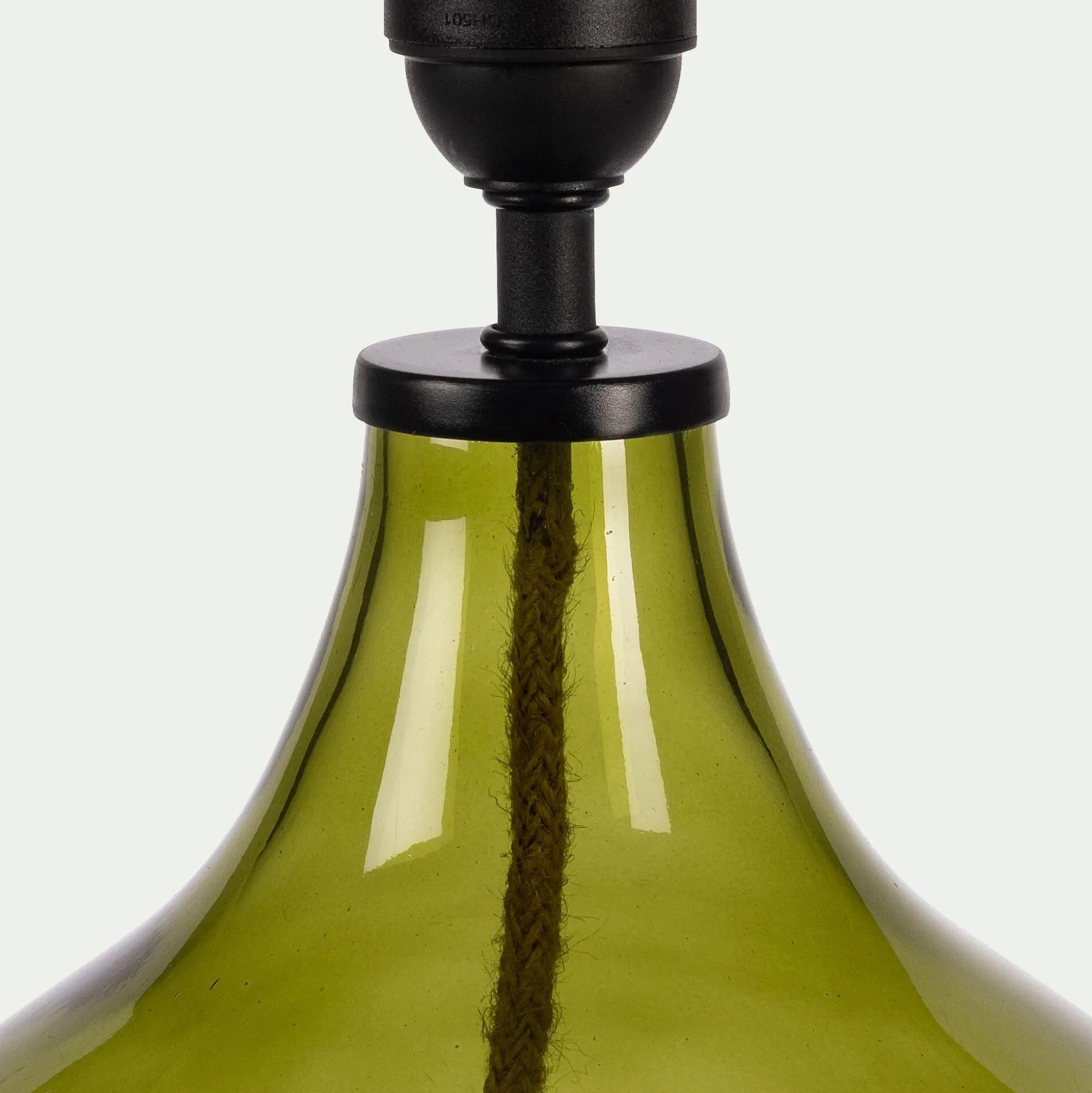 Pied de lampe électrifié en verre H40cm - vert