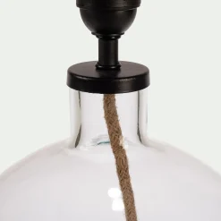 Pied de lampe électrifié en verre H37cm - transparent