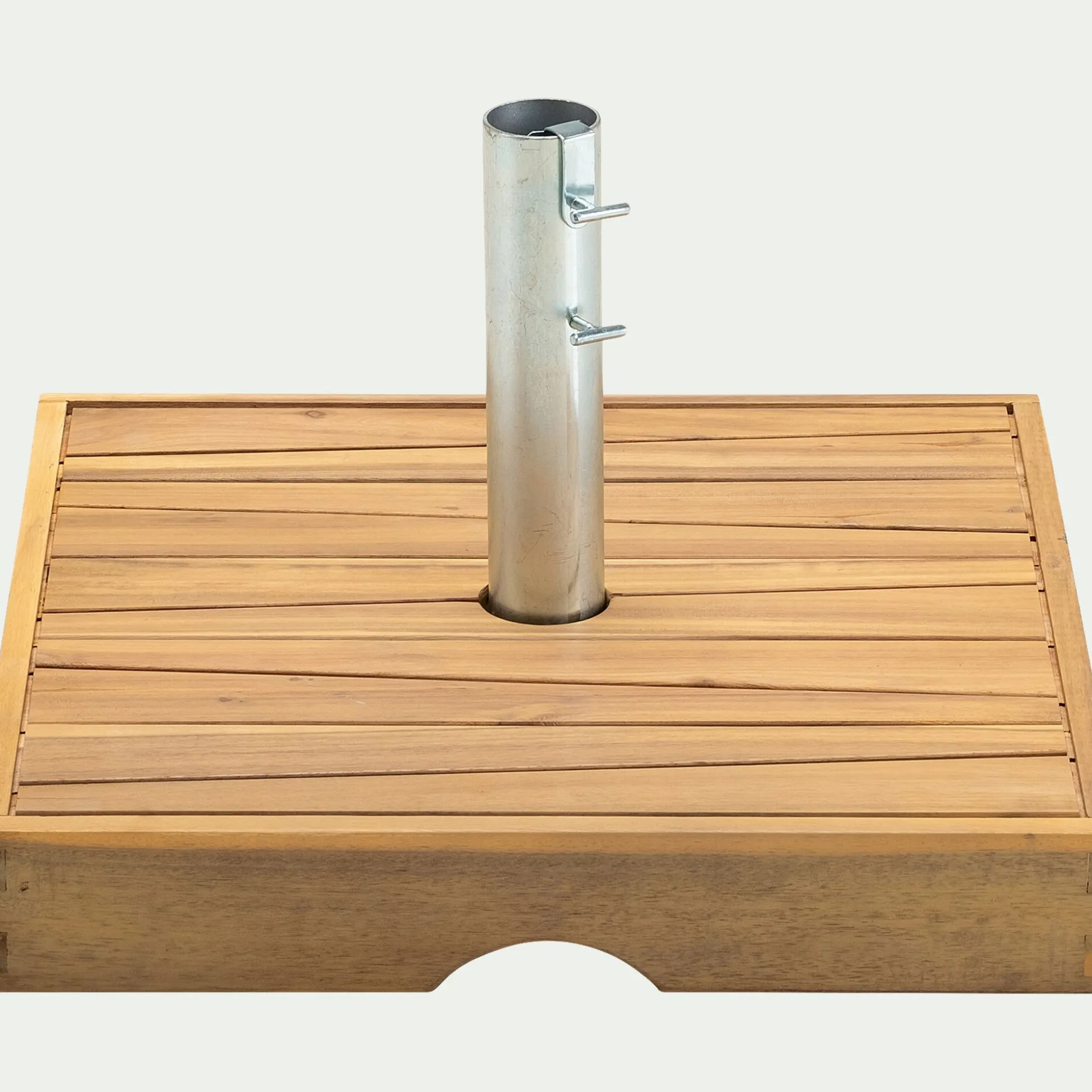 Pied de parasol carré en acacia 33kg - naturel