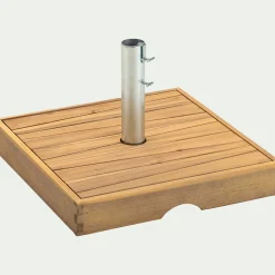 Pied de parasol carré en acacia 33kg - naturel
