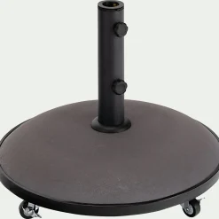 Pied de parasol en béton avec roulette 25kg - gris