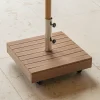 Pied de parasol en béton et bois 36kg - naturel