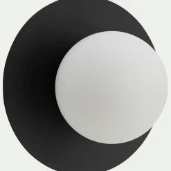 Plafonnier électrifié en acier D25cm - noir