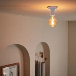 Plafonnier électrifié en métal D10cm - blanc