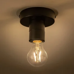 Plafonnier électrifié en métal D10cm - noir